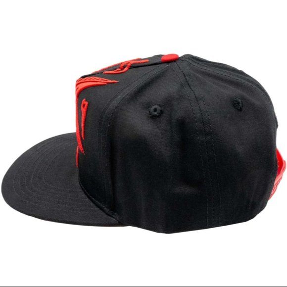 Black w/Red Baphomet Goat Head Satan Baseball Hat Snapback Cap NWT - Picture 4 of 4